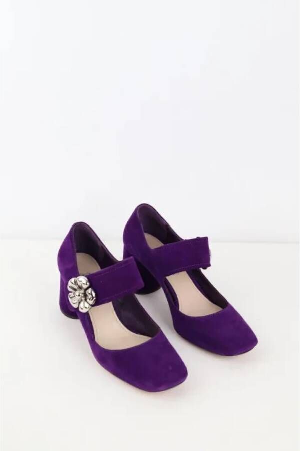 Prada Vintage Pre-owned Leather heels Purple Dames