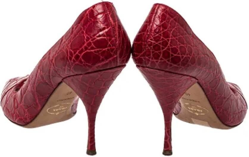 Prada Vintage Pre-owned Leather heels Red Dames