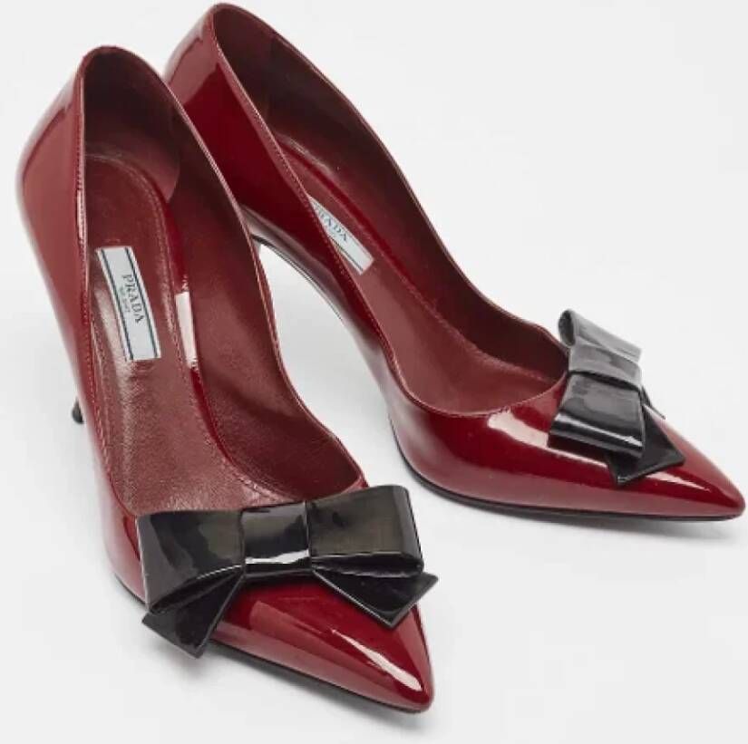 Prada Vintage Pre-owned Leather heels Red Dames