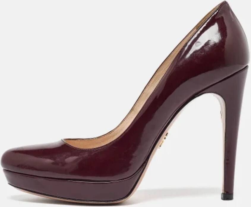 Prada Vintage Pre-owned Leather heels Red Dames