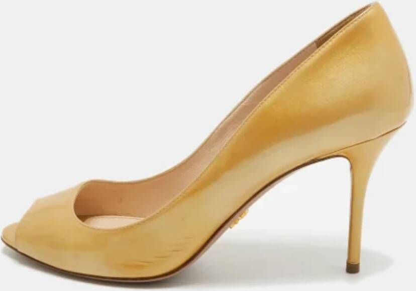 Prada Vintage Pre-owned Leather heels Yellow Dames