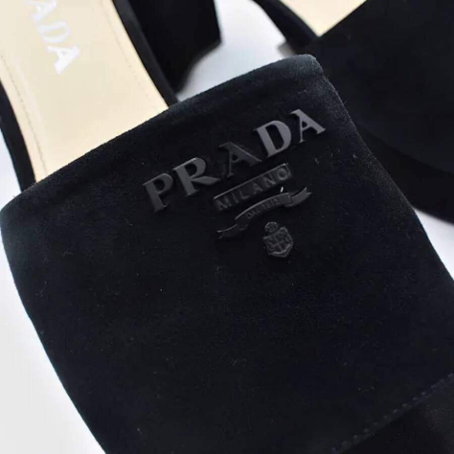 Prada Vintage Pre-owned Leather mules Black Dames