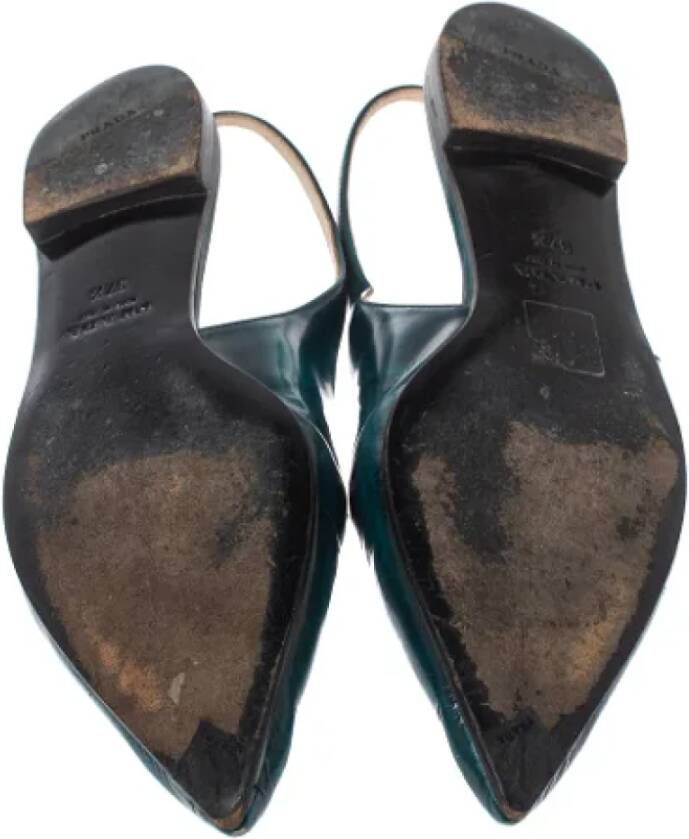 Prada Vintage Pre-owned Leather mules Green Dames