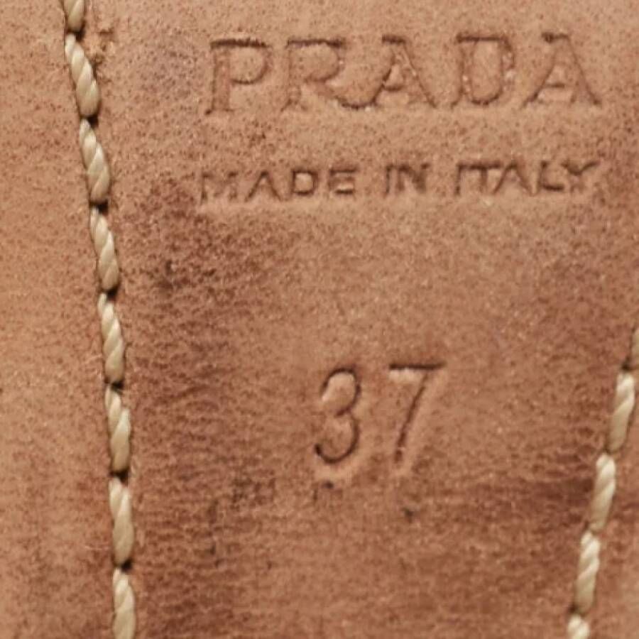 Prada Vintage Pre-owned Leather sandals Beige Dames