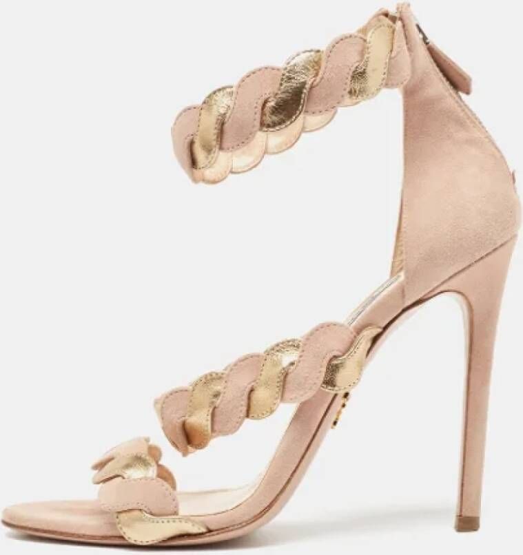 Prada Vintage Pre-owned Leather sandals Beige Dames