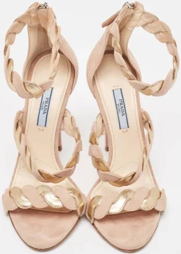 Prada Vintage Pre-owned Leather sandals Beige Dames