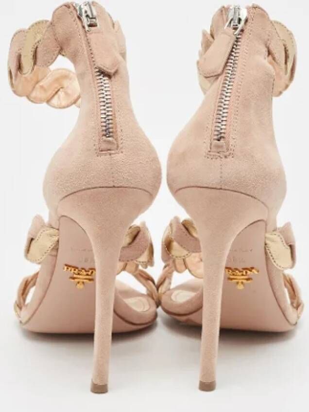 Prada Vintage Pre-owned Leather sandals Beige Dames