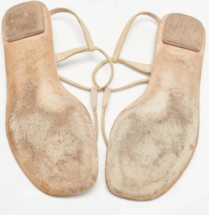 Prada Vintage Pre-owned Leather sandals Beige Dames