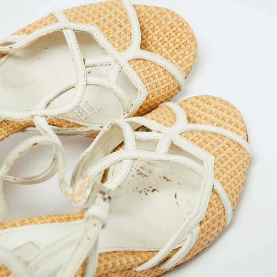 Prada Vintage Pre-owned Leather sandals Beige Dames