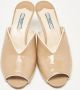 Prada Vintage Pre-owned Leather sandals Beige Dames - Thumbnail 3