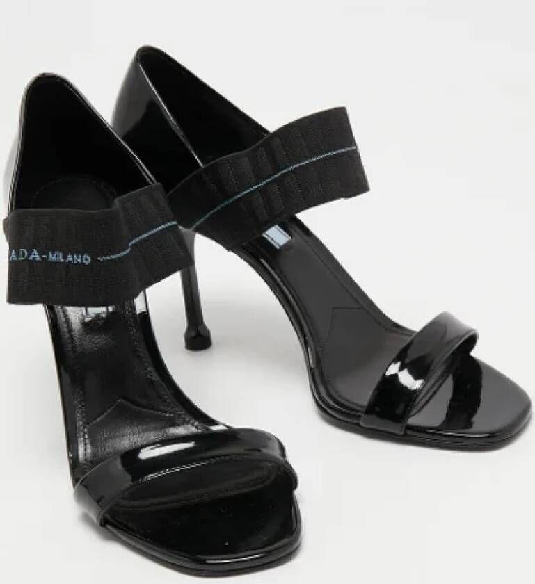 Prada Vintage Pre-owned Leather sandals Black Dames