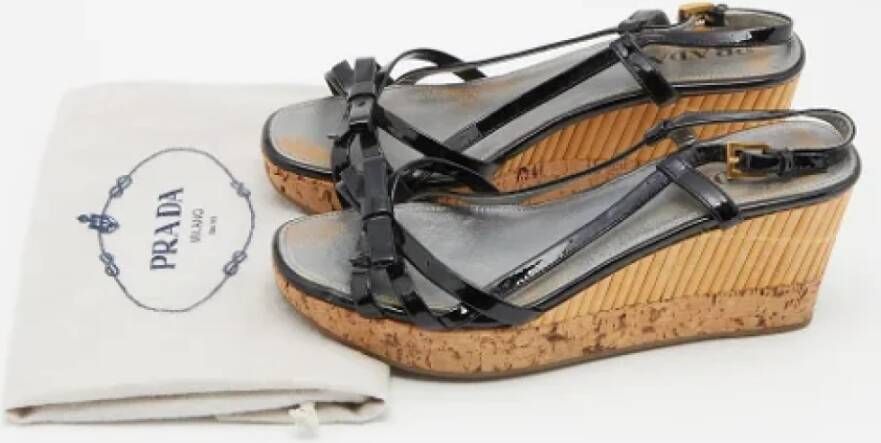 Prada Vintage Pre-owned Leather sandals Black Dames