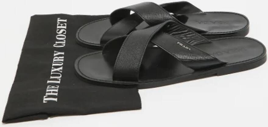 Prada Vintage Pre-owned Leather sandals Black Dames