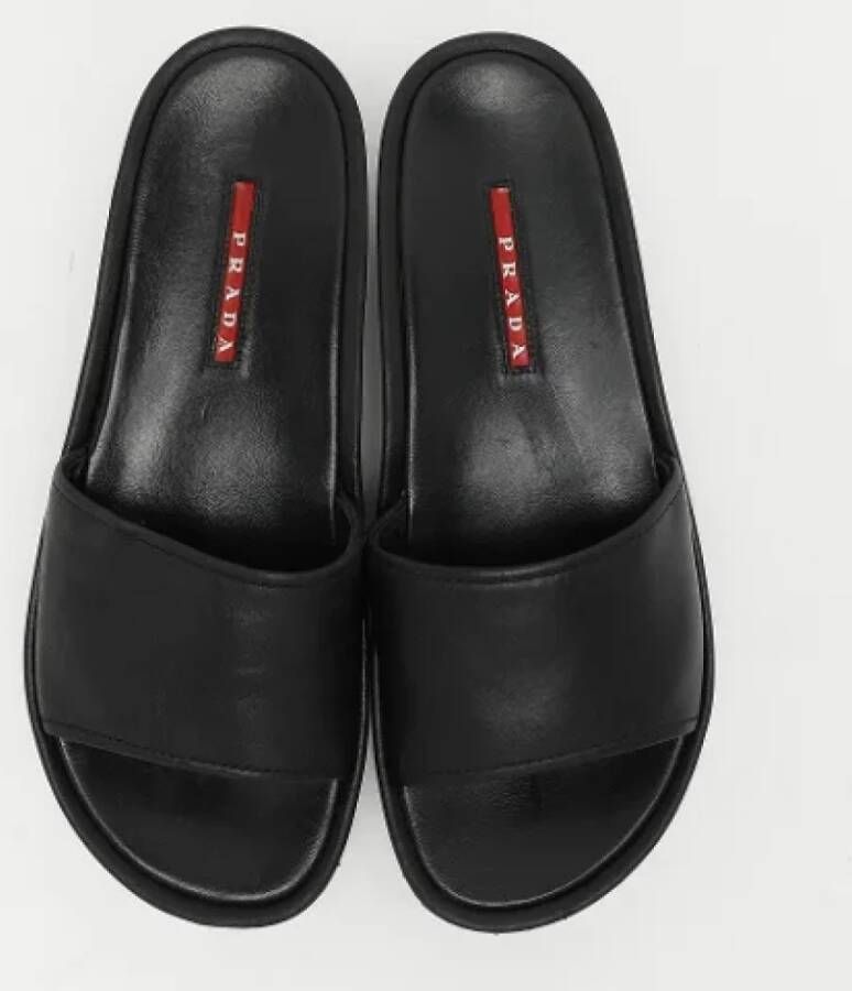 Prada Vintage Pre-owned Leather sandals Black Dames