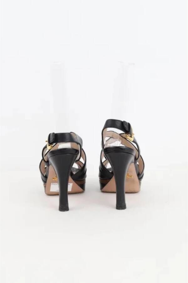 Prada Vintage Pre-owned Leather sandals Black Dames