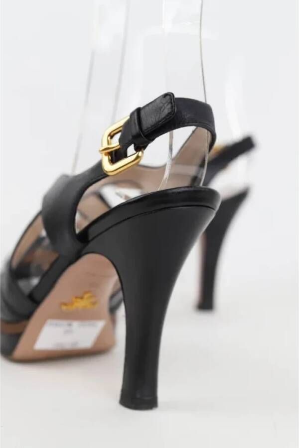 Prada Vintage Pre-owned Leather sandals Black Dames