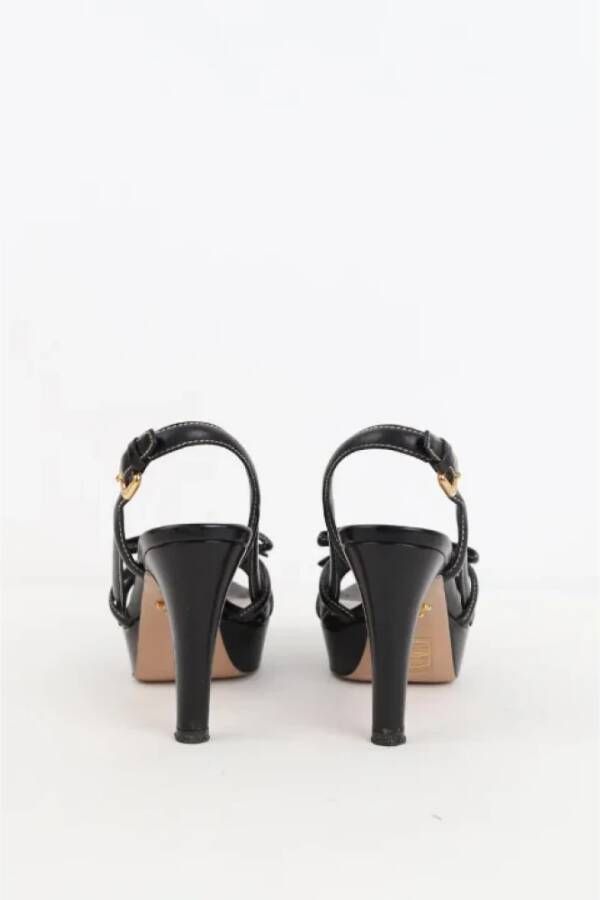 Prada Vintage Pre-owned Leather sandals Black Dames
