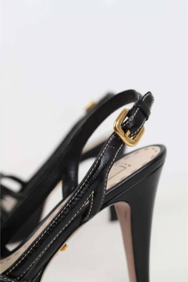 Prada Vintage Pre-owned Leather sandals Black Dames