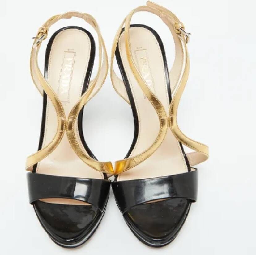 Prada Vintage Pre-owned Leather sandals Black Dames