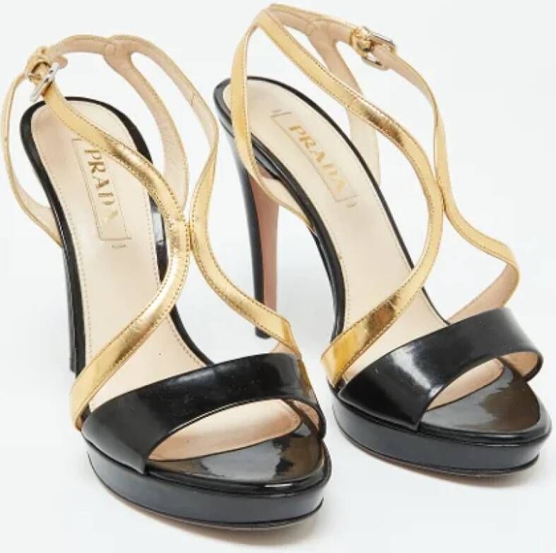 Prada Vintage Pre-owned Leather sandals Black Dames
