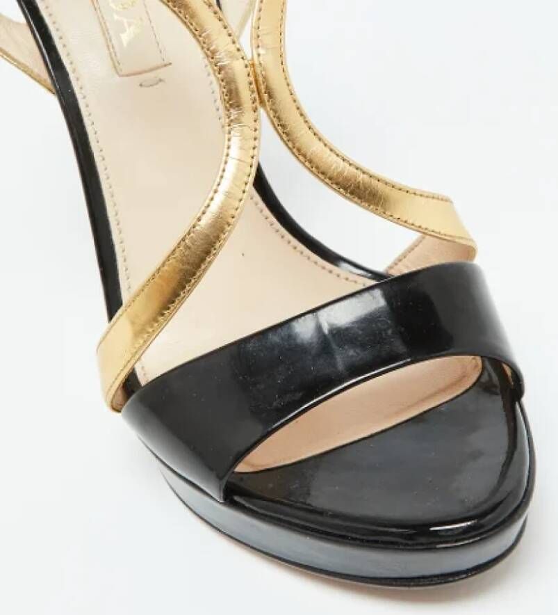 Prada Vintage Pre-owned Leather sandals Black Dames