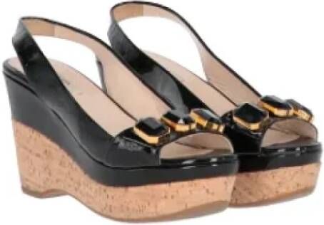 Prada Vintage Pre-owned Leather sandals Black Dames