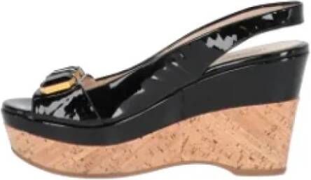 Prada Vintage Pre-owned Leather sandals Black Dames