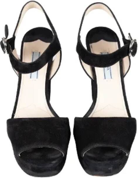Prada Vintage Pre-owned Leather sandals Black Dames