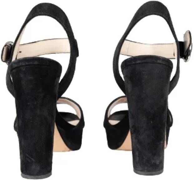 Prada Vintage Pre-owned Leather sandals Black Dames