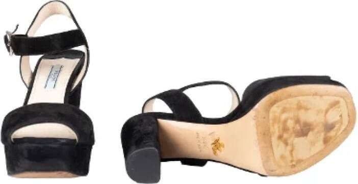 Prada Vintage Pre-owned Leather sandals Black Dames