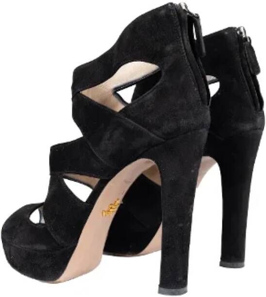 Prada Vintage Pre-owned Leather sandals Black Dames