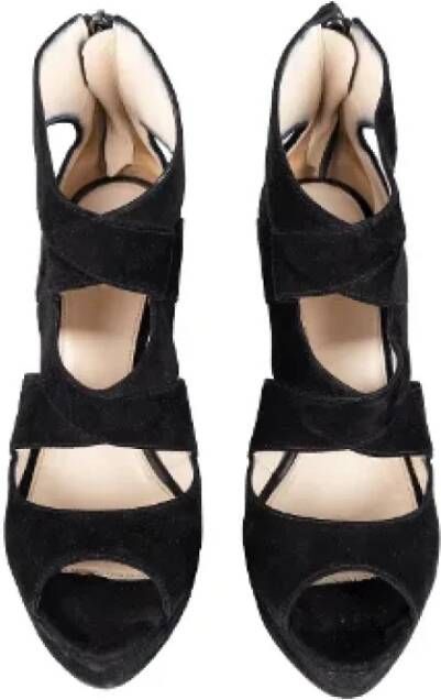 Prada Vintage Pre-owned Leather sandals Black Dames