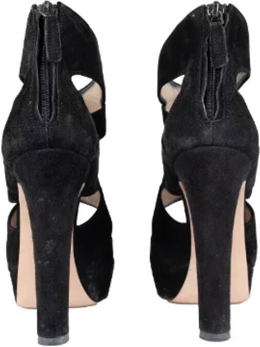 Prada Vintage Pre-owned Leather sandals Black Dames