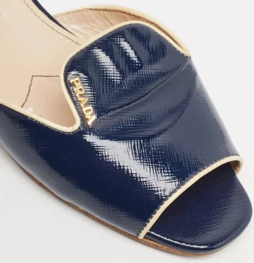 Prada Vintage Pre-owned Leather sandals Blue Dames