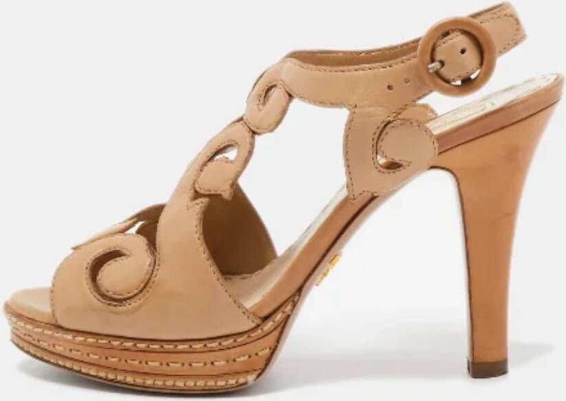 Prada Vintage Pre-owned Leather sandals Brown Dames