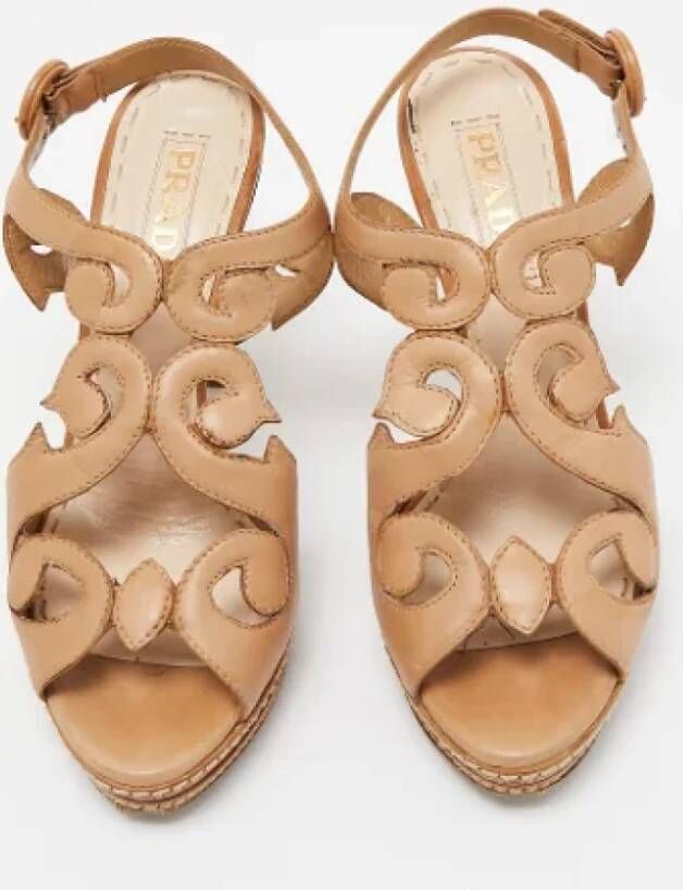 Prada Vintage Pre-owned Leather sandals Brown Dames