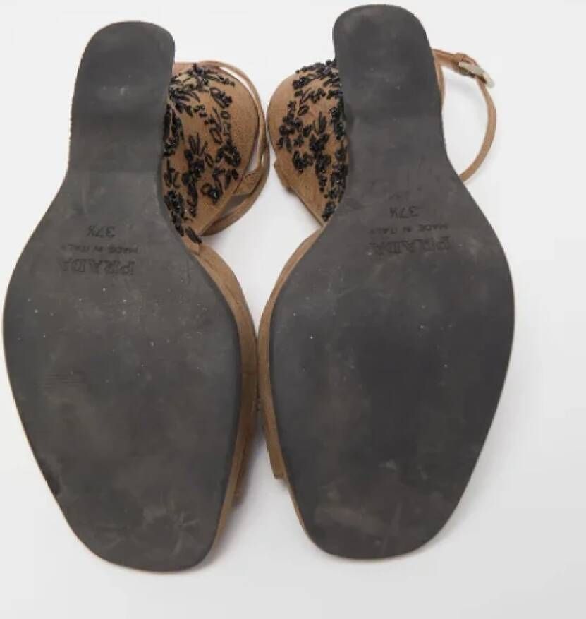 Prada Vintage Pre-owned Leather sandals Brown Dames