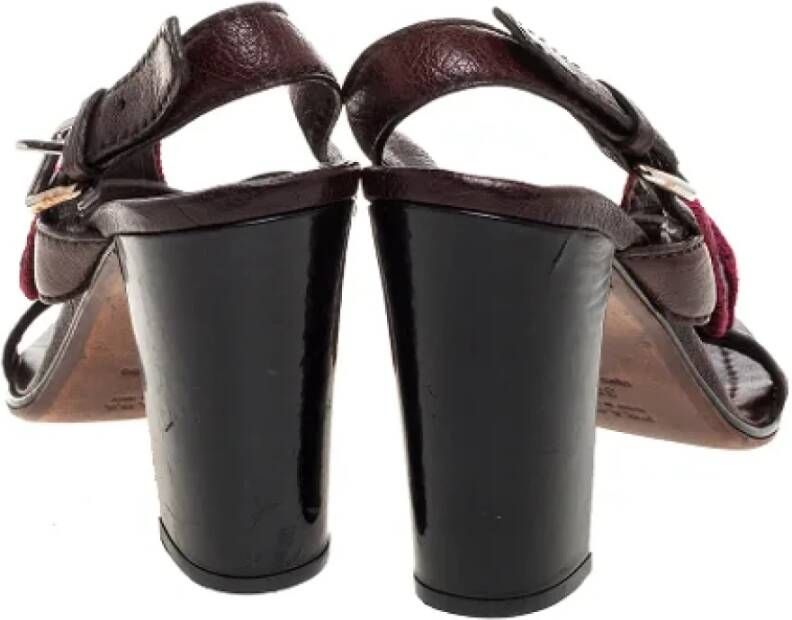 Prada Vintage Pre-owned Leather sandals Brown Dames