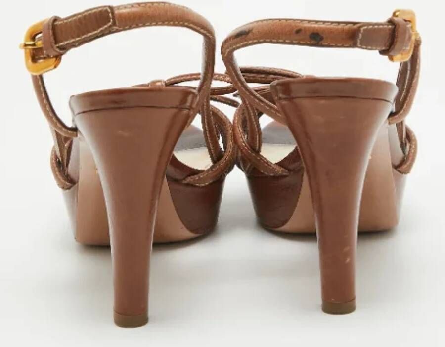 Prada Vintage Pre-owned Leather sandals Brown Dames