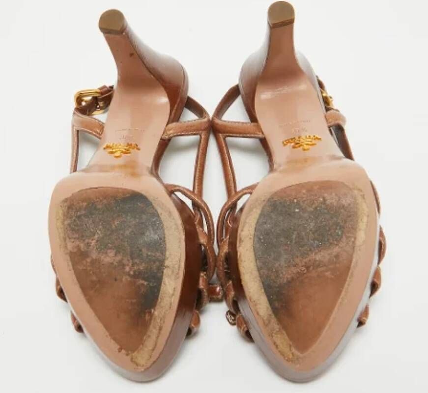 Prada Vintage Pre-owned Leather sandals Brown Dames
