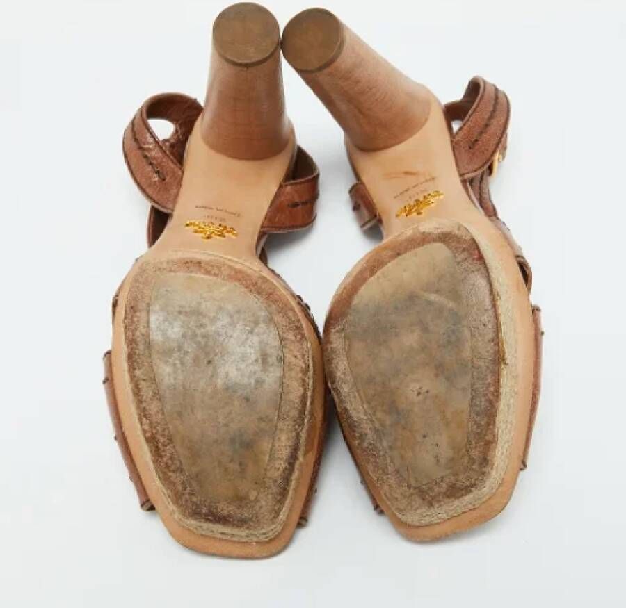 Prada Vintage Pre-owned Leather sandals Brown Dames