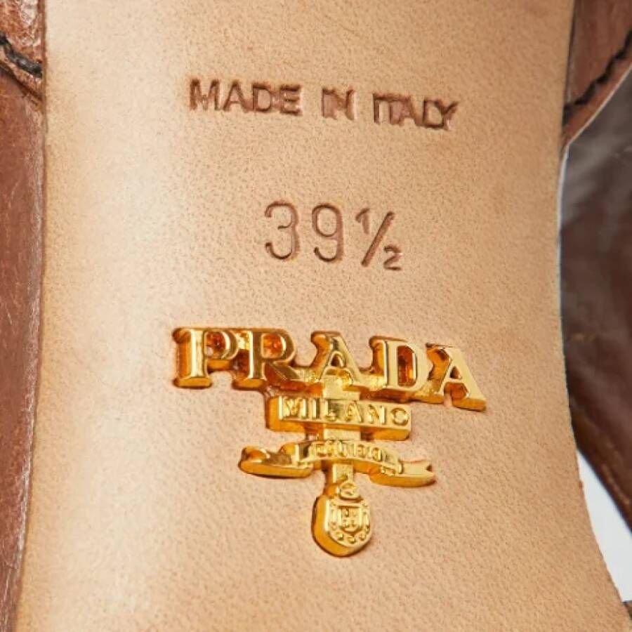 Prada Vintage Pre-owned Leather sandals Brown Dames