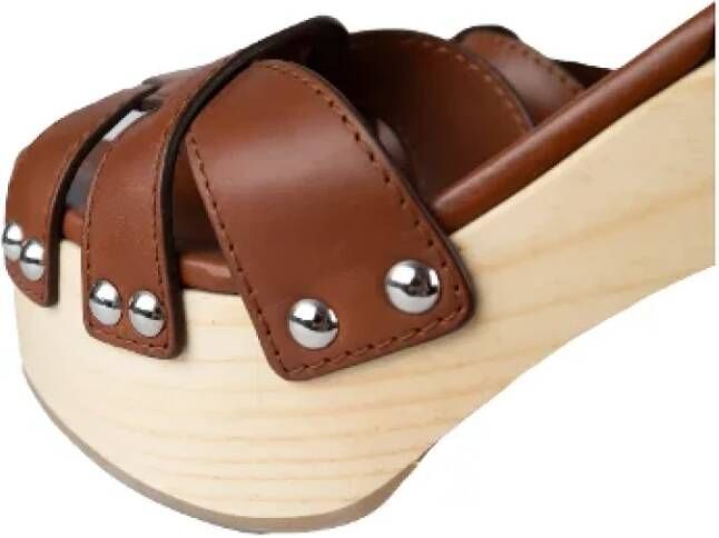 Prada Vintage Pre-owned Leather sandals Brown Dames