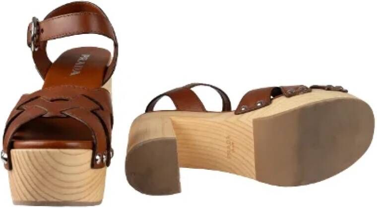 Prada Vintage Pre-owned Leather sandals Brown Dames