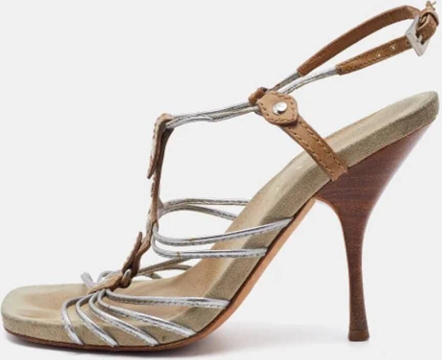 Prada Vintage Pre-owned Leather sandals Gray Dames