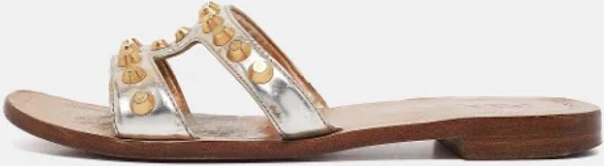 Prada Vintage Pre-owned Leather sandals Gray Dames