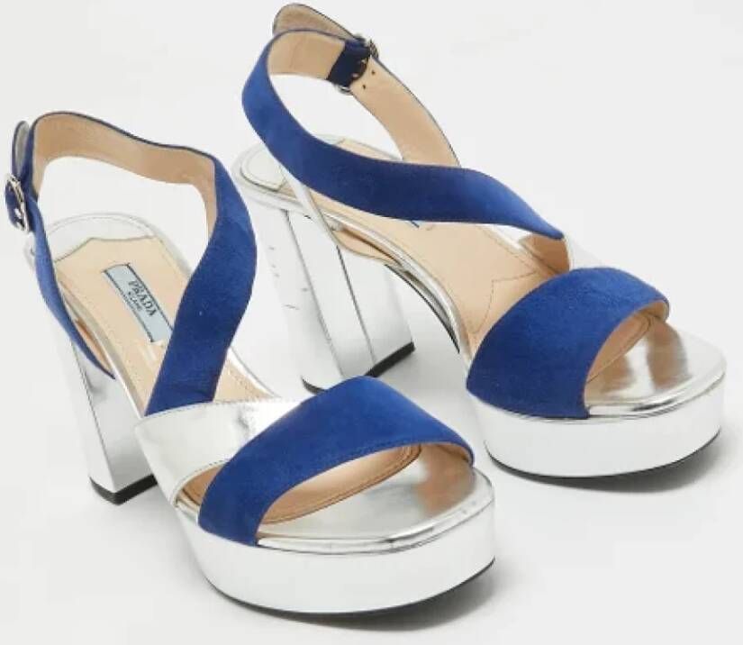 Prada Vintage Pre-owned Leather sandals Gray Dames