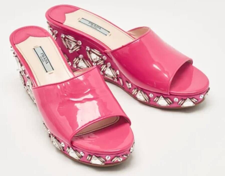 Prada Vintage Pre-owned Leather sandals Pink Dames