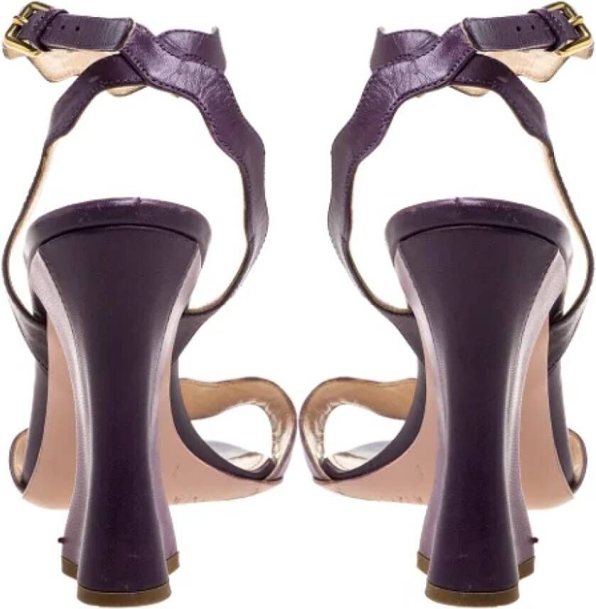 Prada Vintage Pre-owned Leather sandals Purple Dames