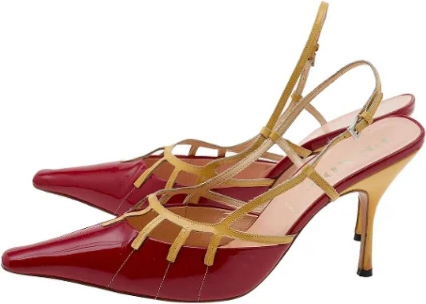 Prada Vintage Pre-owned Leather sandals Red Dames